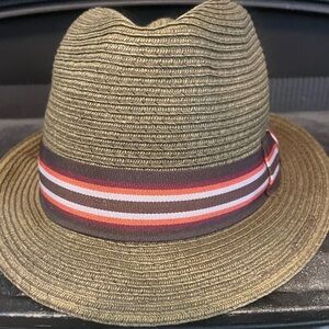 Scala Olive/Brown Woven Fedora.